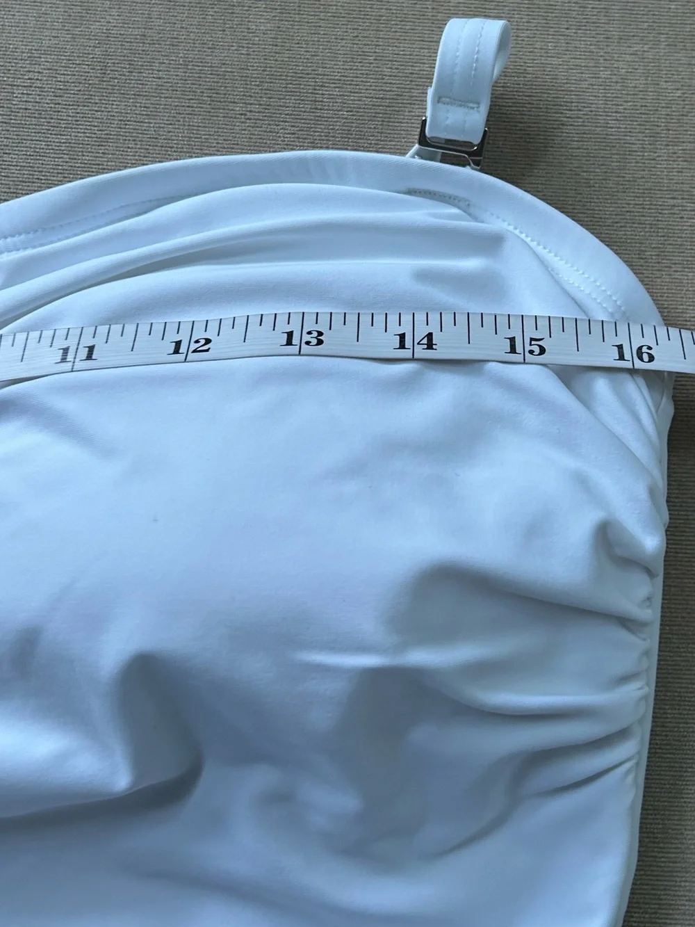 DKNY White Ruched Strap One-Piece Swimsuit - Picture 5 of 9